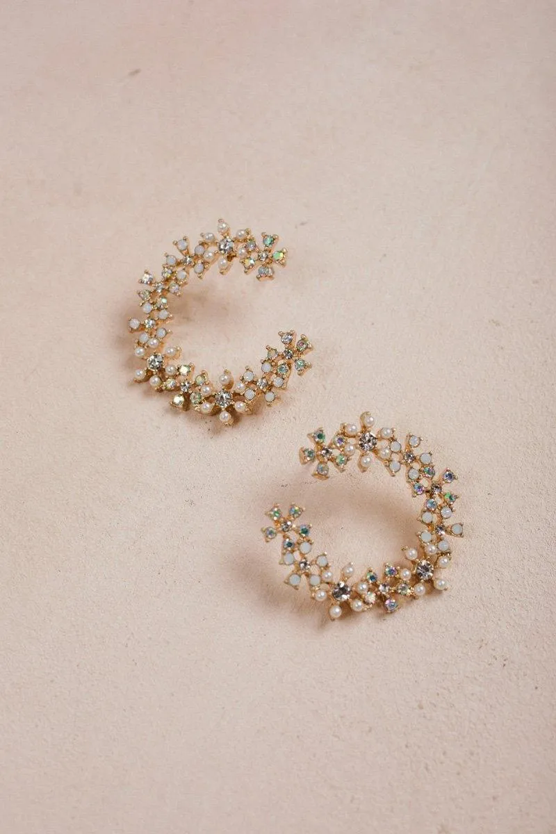 Paula Crystal and Pearl Statement Earrings sold by Morning Lavender product image thumbnail 2