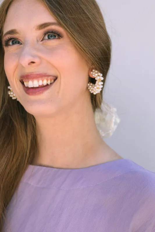 Nicole Pearl Hoop Earrings sold by Morning Lavender