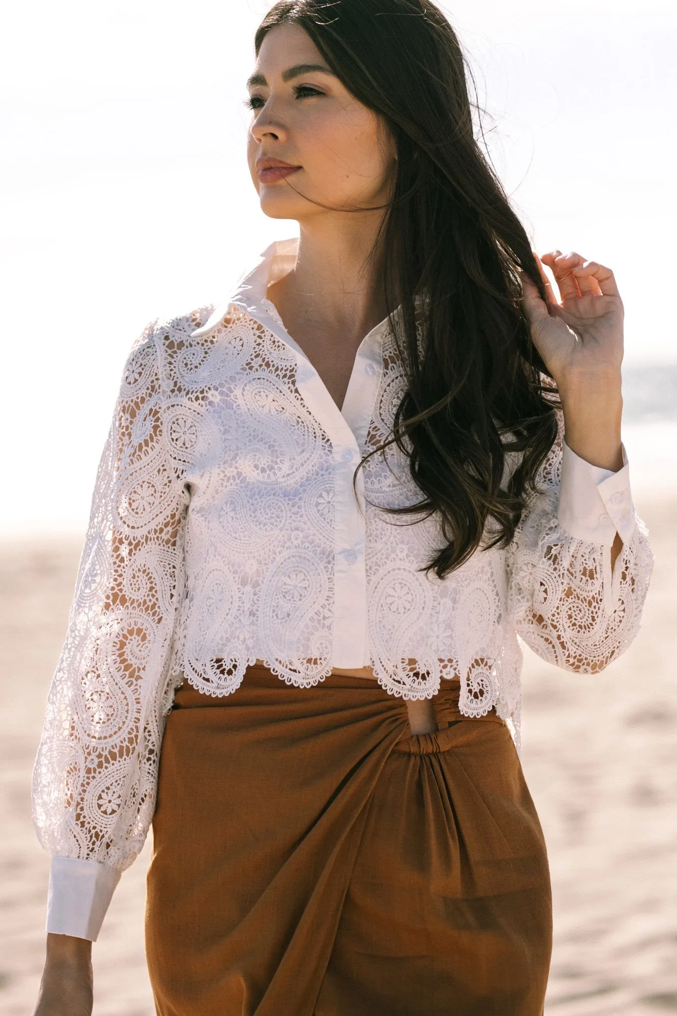 Addie Lace Buttoned Shirt sold by Morning Lavender product image thumbnail 3