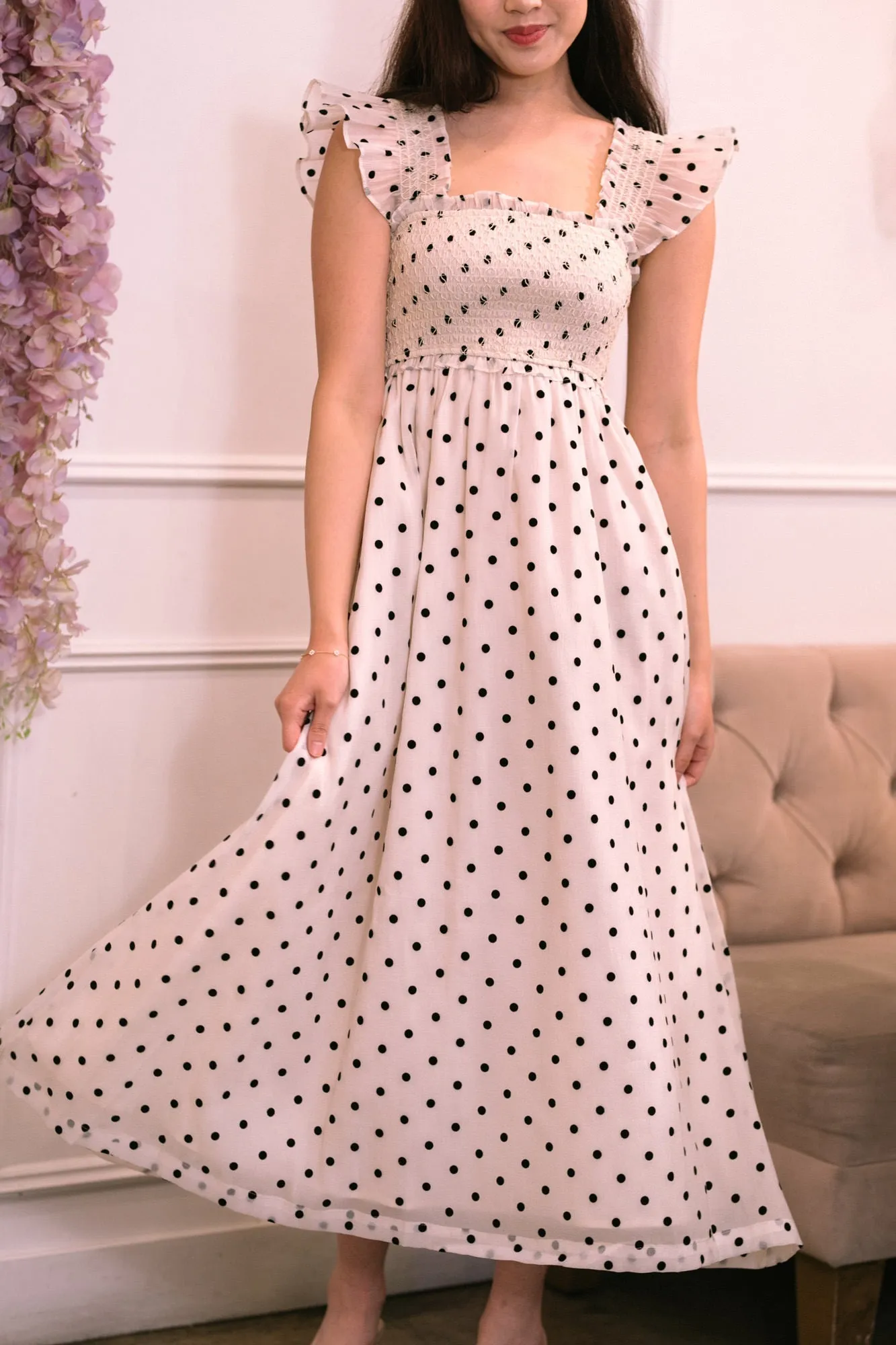 Rosario Dotted Midi Dress sold by Morning Lavender product image thumbnail 4