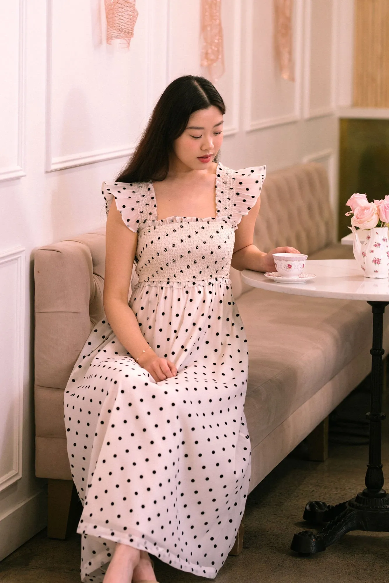 Rosario Dotted Midi Dress sold by Morning Lavender product image thumbnail 2