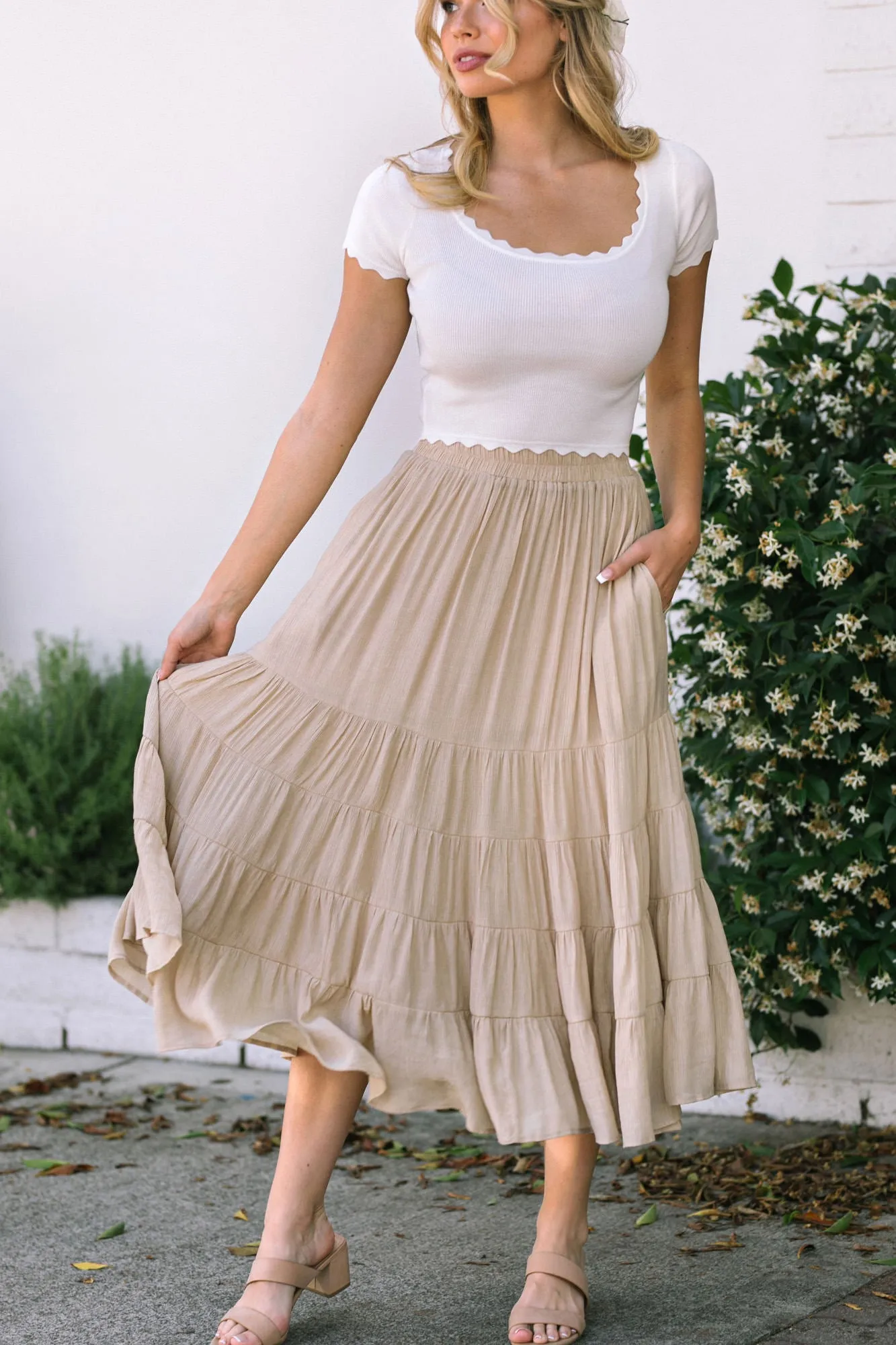 Connie Crinkled Tiered Skirt sold by Morning Lavender product image thumbnail 4