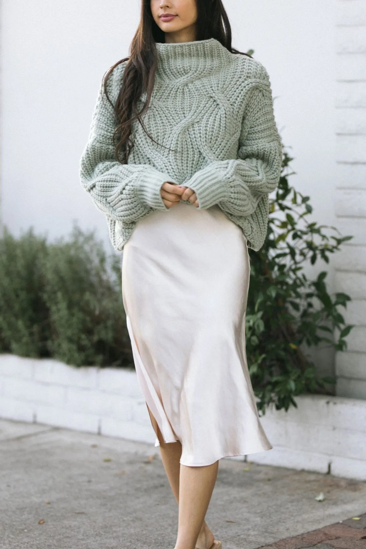 Judith Satin Midi Skirt sold by Morning Lavender