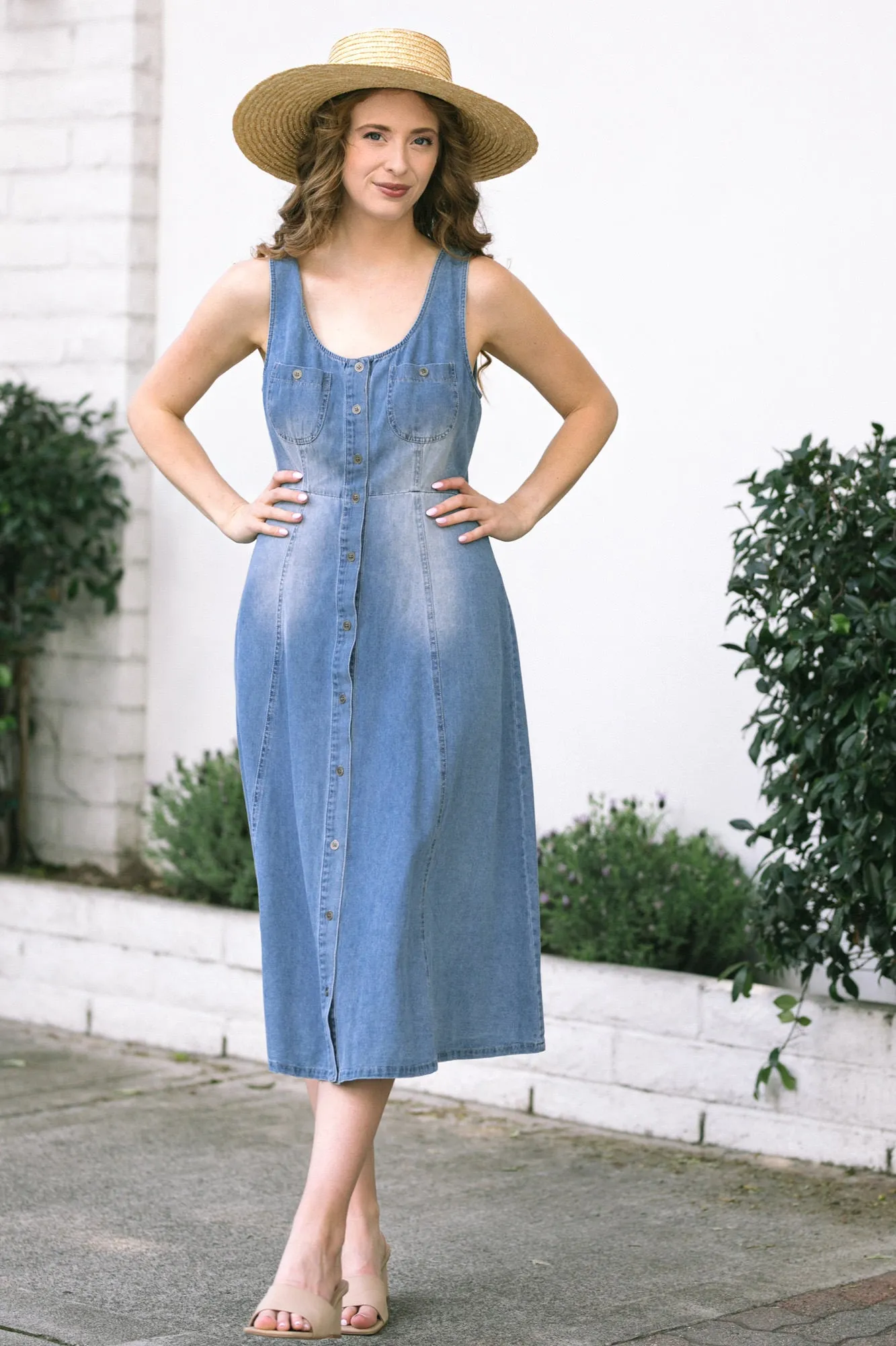 Karen Denim Midi Dress sold by Morning Lavender product image thumbnail 2