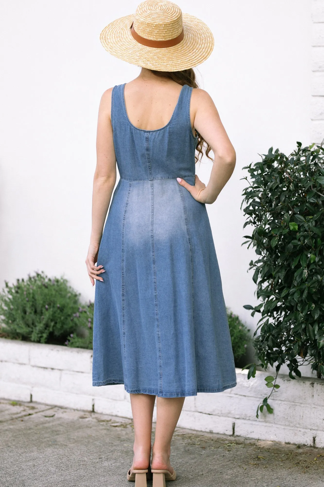Karen Denim Midi Dress sold by Morning Lavender product image thumbnail 3