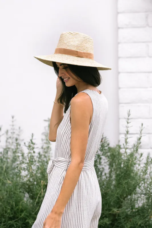 Annaleah Straw Hat with Velvet Ribbon sold by Morning Lavender