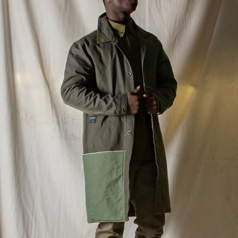 Long Chore Coat | Surplus Patchwork sold by Raleigh Denim Workshop