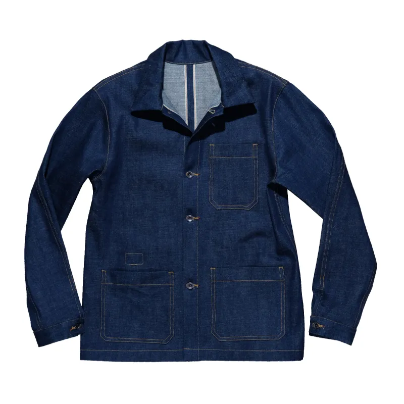 Patch Pocket Chore Coat | OG Selvage Denim sold by Raleigh Denim Workshop