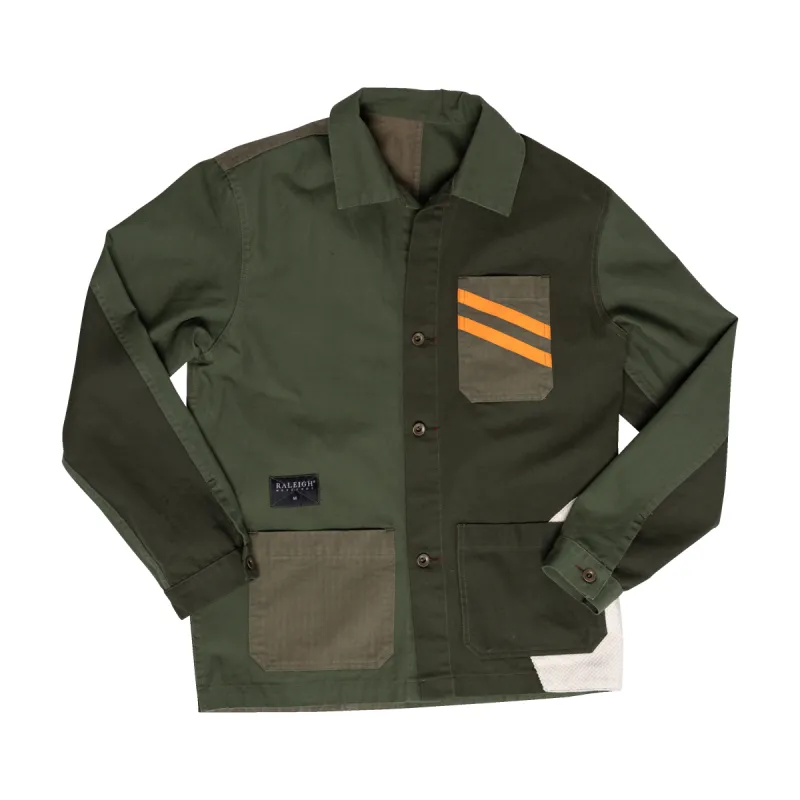 Racing Chore Coat | Army Patchwork sold by Raleigh Denim Workshop