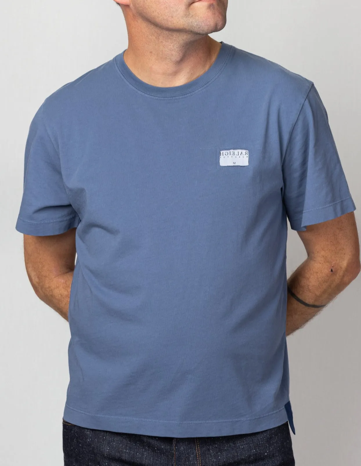 Solid Label Tee | Overcast sold by Raleigh Denim Workshop product image thumbnail 3
