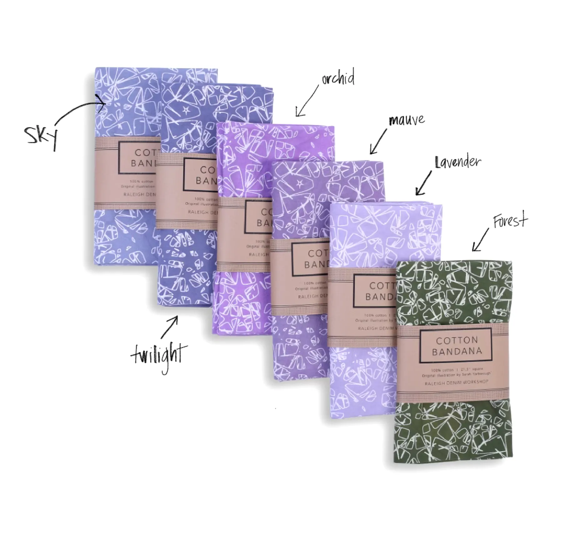 Bandana | Starry Stars - Lavender sold by Raleigh Denim Workshop product image thumbnail 2