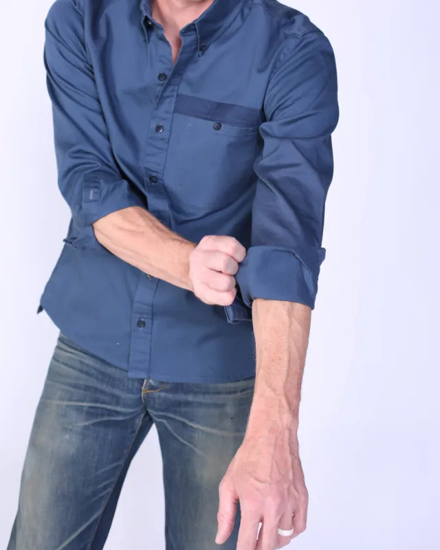 Oxford Shirt | Storm Twill sold by Raleigh Denim Workshop