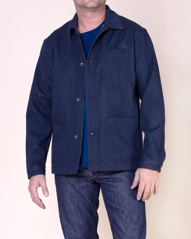 Patch Pocket Chore Coat | Wool Denim sold by Raleigh Denim Workshop