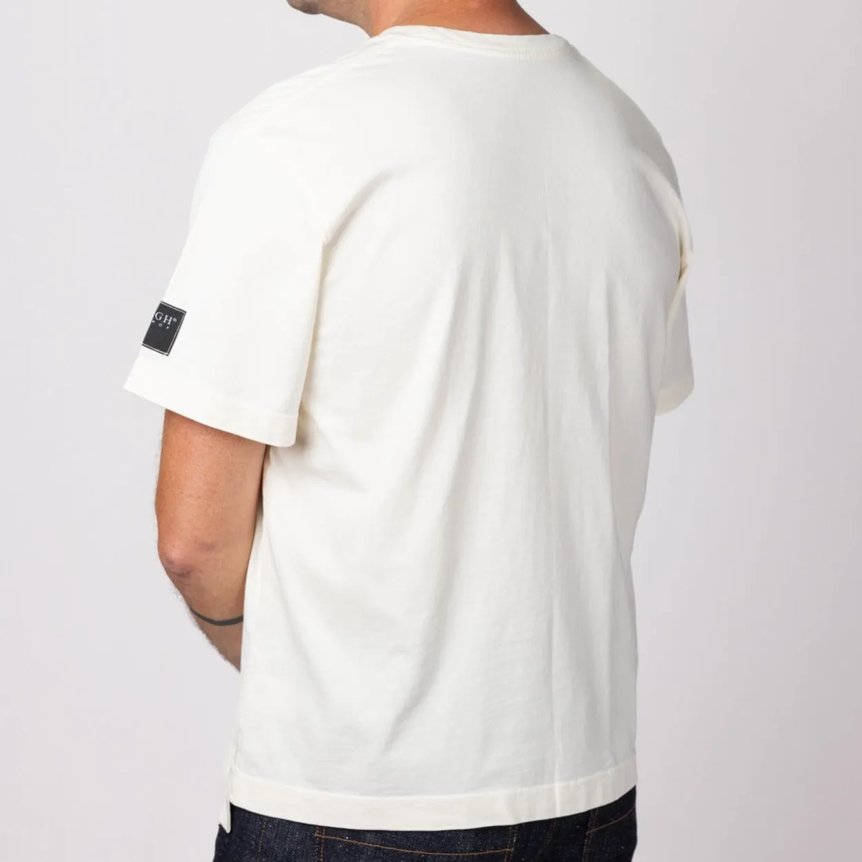 Letter R Tee | Ecru sold by Raleigh Denim Workshop product image thumbnail 4