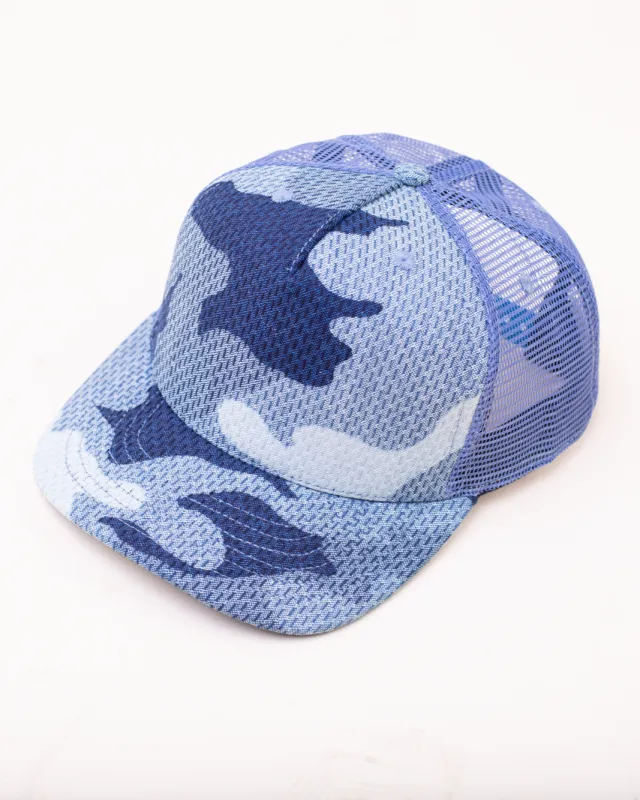 Trucker Hat | Ice Sashiko Camo sold by Raleigh Denim Workshop