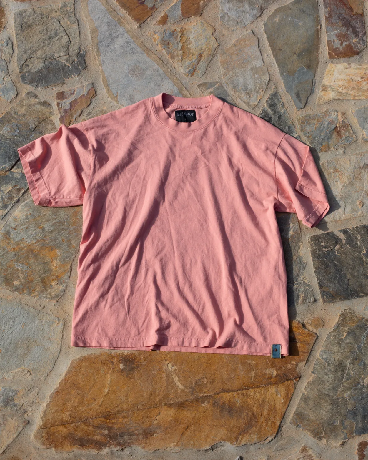 Crew Neck Tab Tee | Sunset sold by Raleigh Denim Workshop