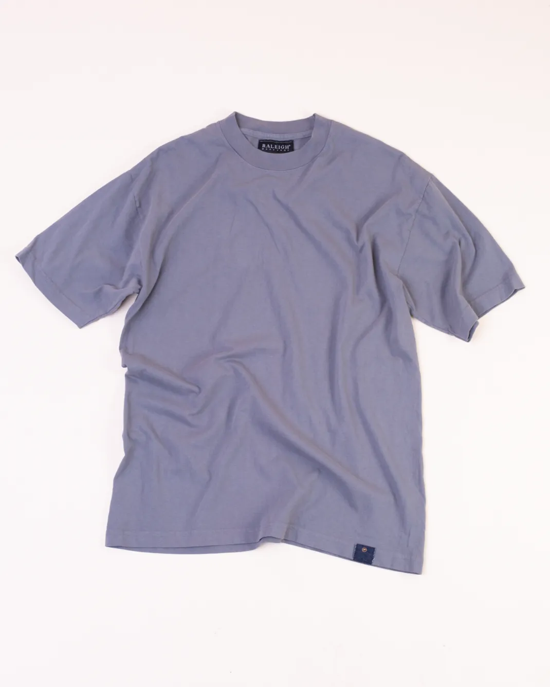 Crew Neck Tab Tee | Charcoal sold by Raleigh Denim Workshop