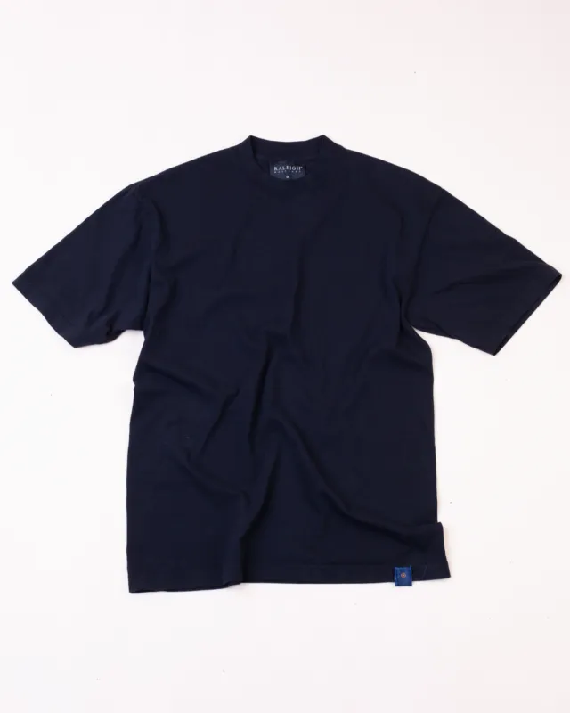 Crew Neck Tab Tee | Black sold by Raleigh Denim Workshop