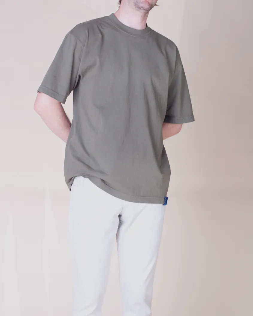 Crew Neck Tab Tee | Army sold by Raleigh Denim Workshop product image thumbnail 2