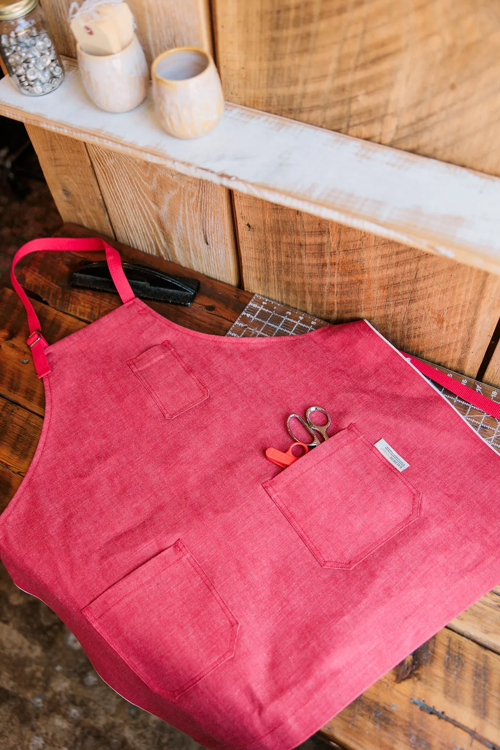 Patch Pocket Apron | Red Selvage sold by Raleigh Denim Workshop product image thumbnail 3