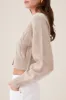 Rita Cashmere Wool Cropped Cardigan Beige sold by Toccin