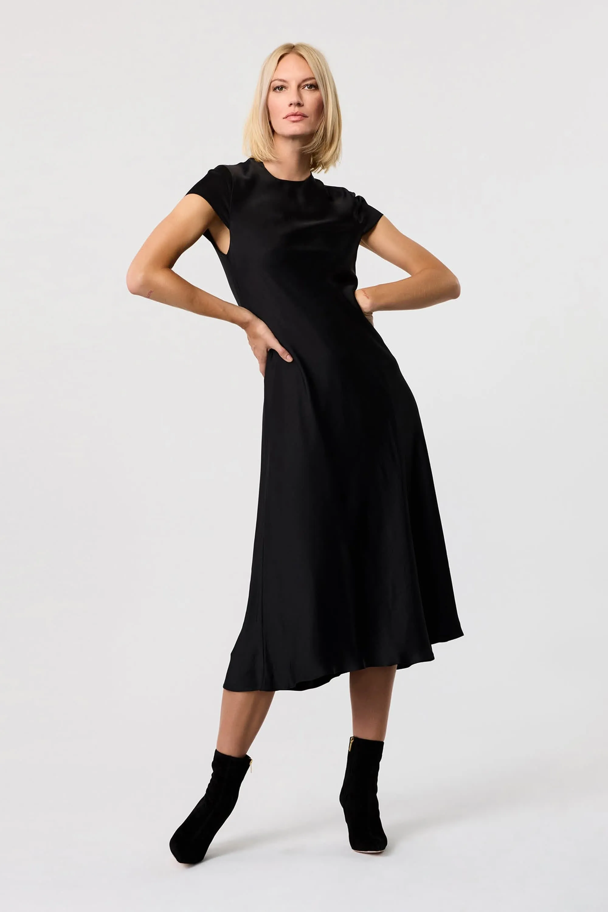 Luciana Short Sleeve Silk Midi Dress sold by Toccin product image thumbnail 2