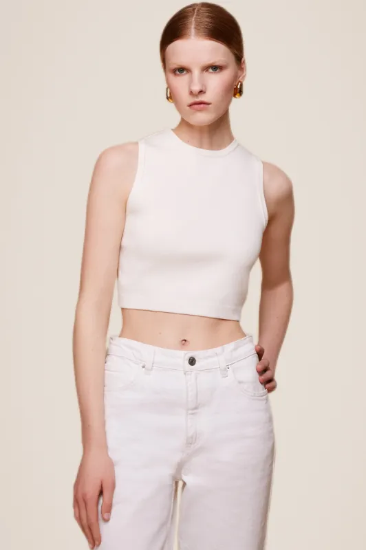Peyton Cropped Racer Tank sold by Toccin