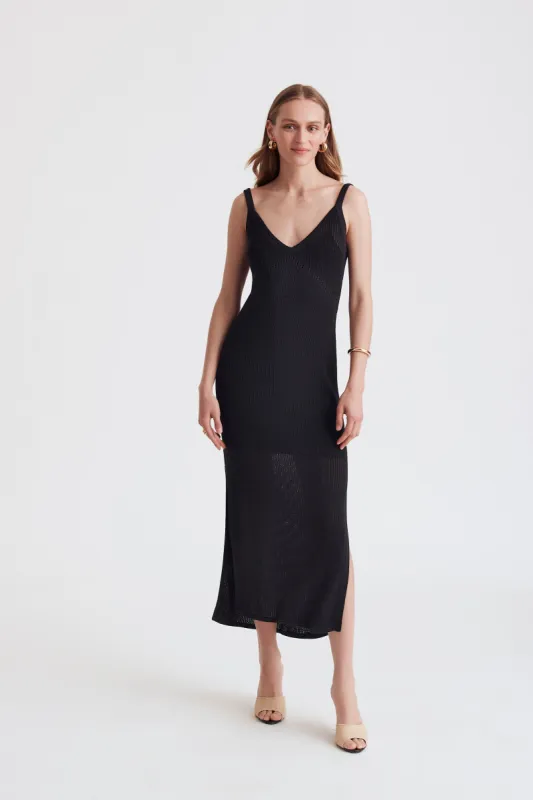 Tessa Pointelle V-Neck Midi Dress sold by Toccin