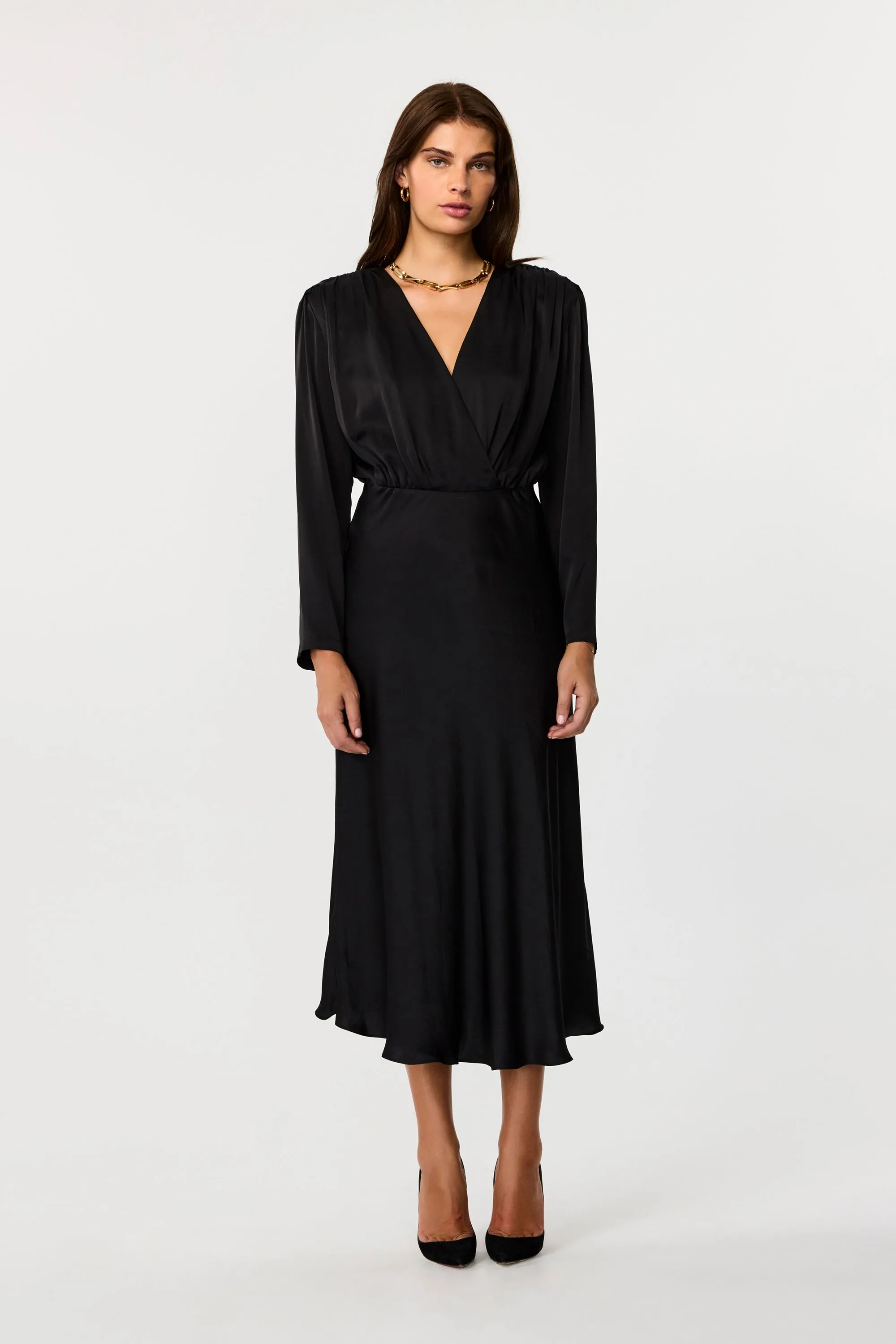 Rebecca Plunge Long Sleeve Silk Dress sold by Toccin product image thumbnail 3