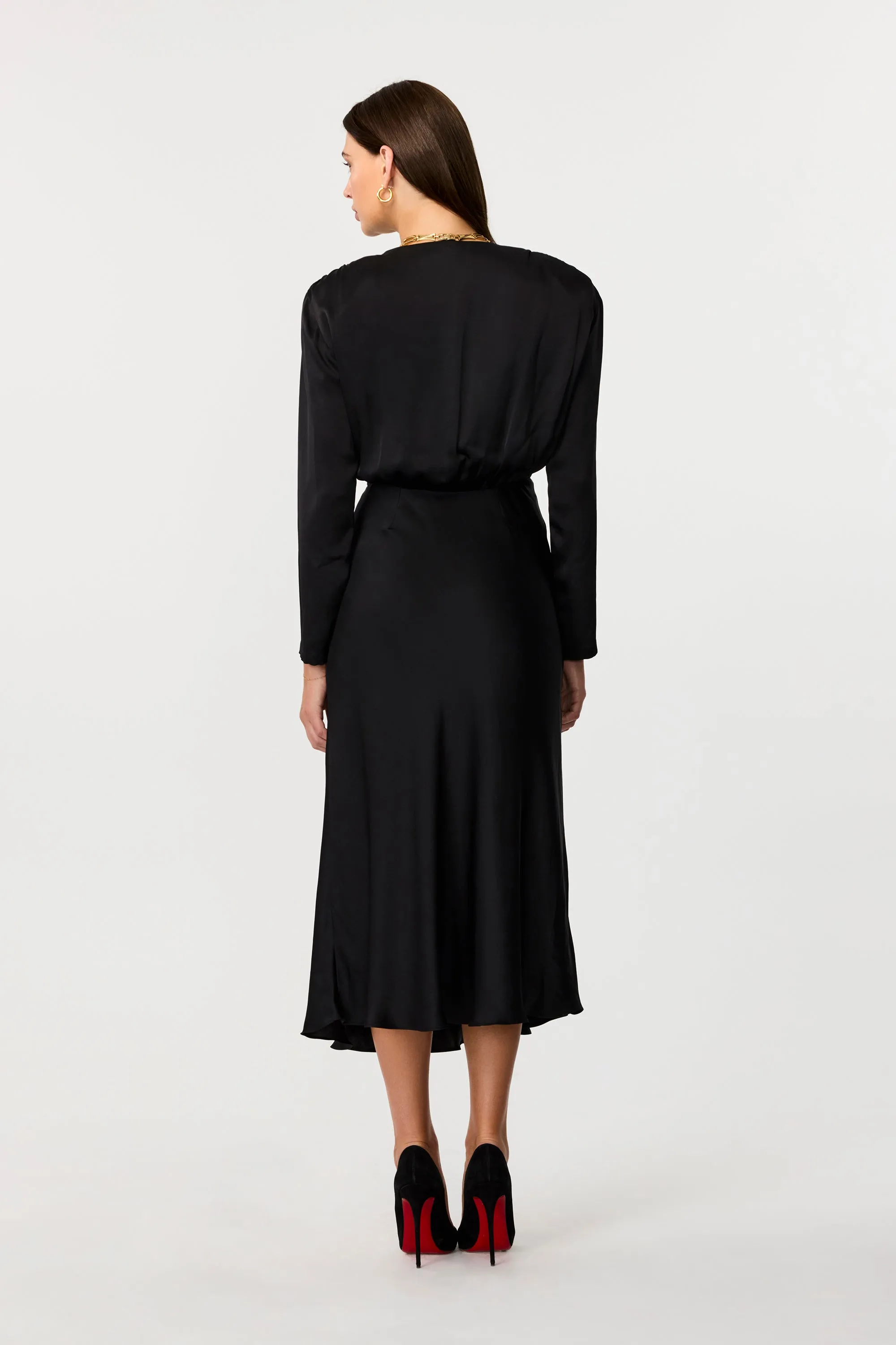 Rebecca Plunge Long Sleeve Silk Dress sold by Toccin product image thumbnail 5