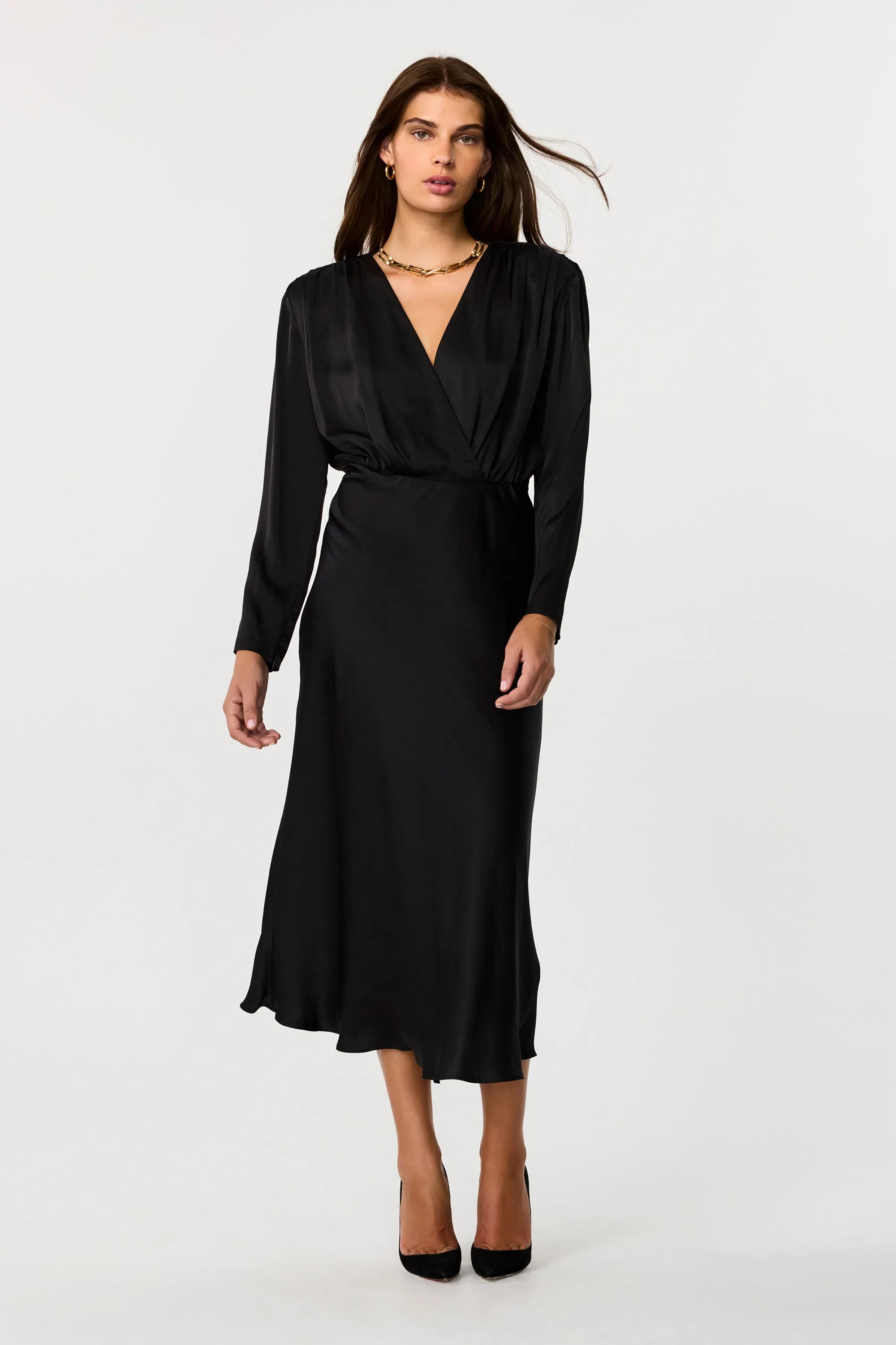 Rebecca Plunge Long Sleeve Silk Dress sold by Toccin product image thumbnail 2