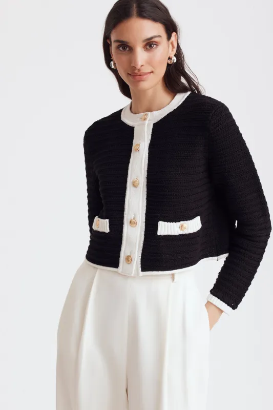 Cecilia Textured Knit Cotton Cardigan sold by Toccin