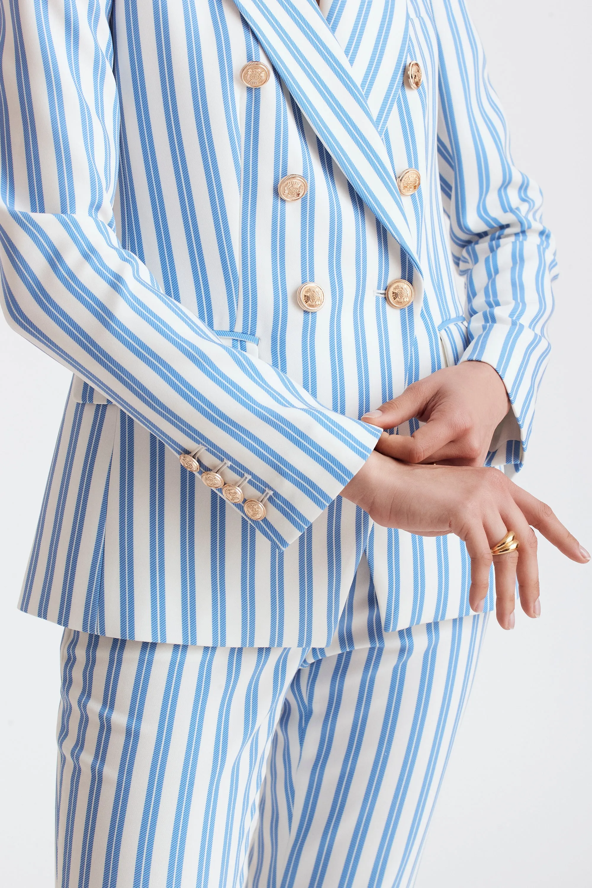 Kylie Striped Woven Double Breasted Blazer sold by Toccin product image thumbnail 4