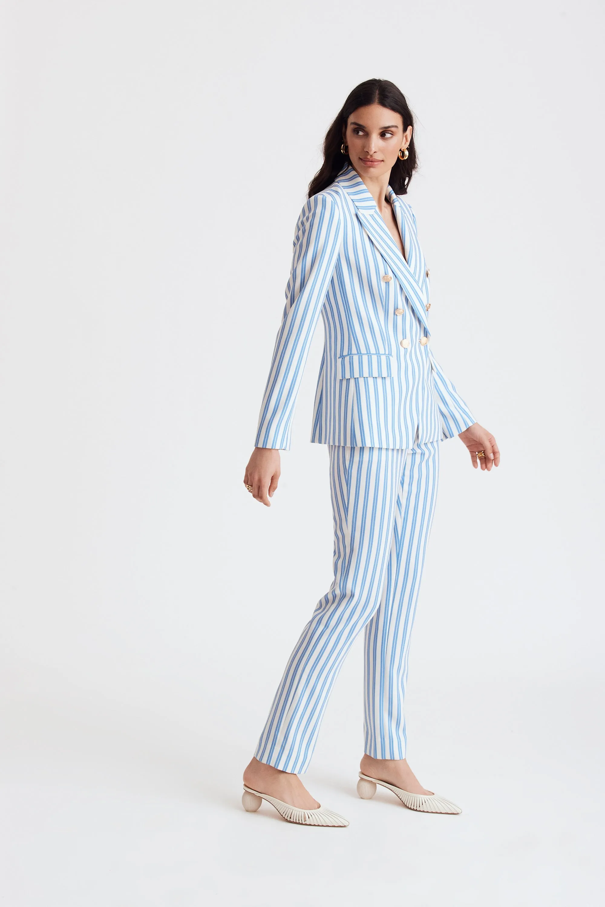 Kylie Striped Woven Double Breasted Blazer sold by Toccin product image thumbnail 3