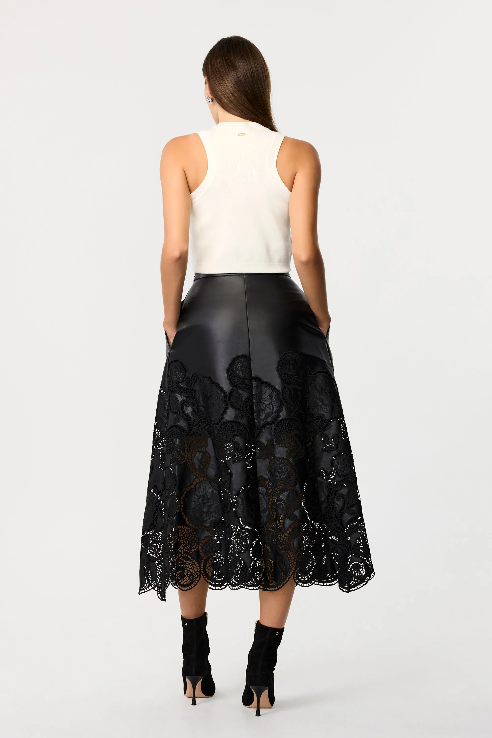 Stacey Leather Lace Midi Skirt sold by Toccin product image thumbnail 5