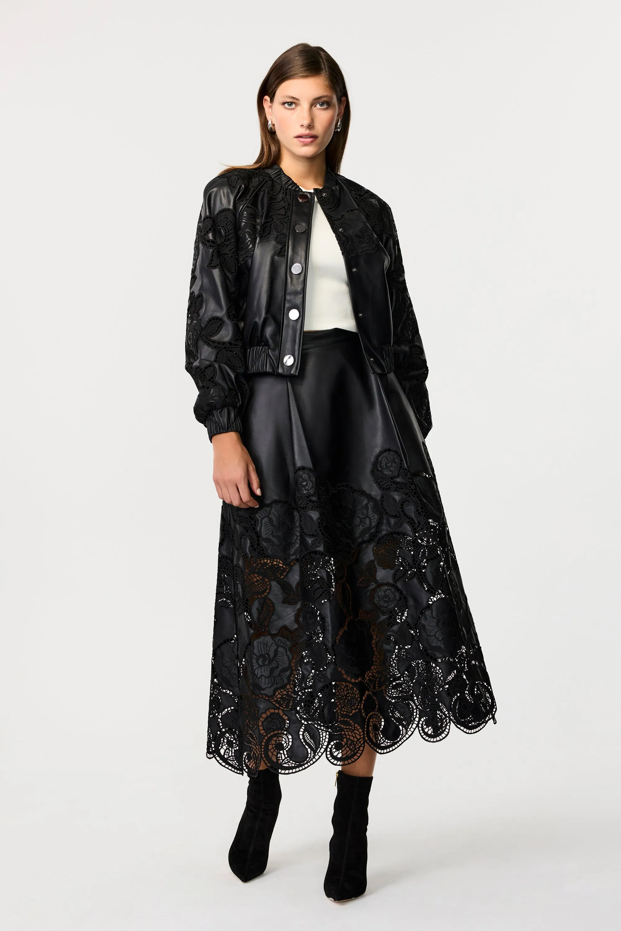 Stacey Leather Lace Midi Skirt sold by Toccin product image thumbnail 2