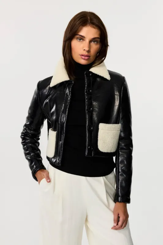 Rachel Patch Pocket Shearling Jacket sold by Toccin