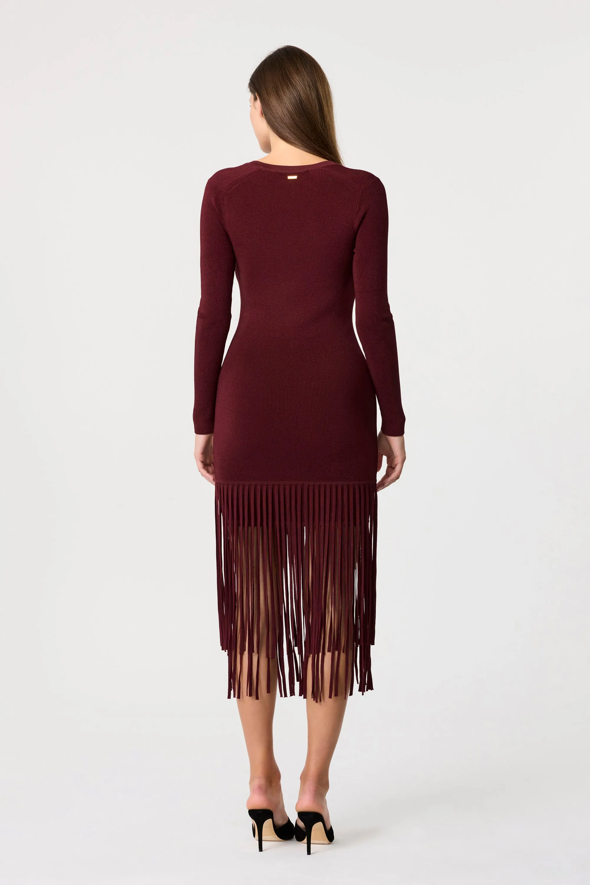 Mila Long Sleeve Fringe Midi Dress sold by Toccin product image thumbnail 5