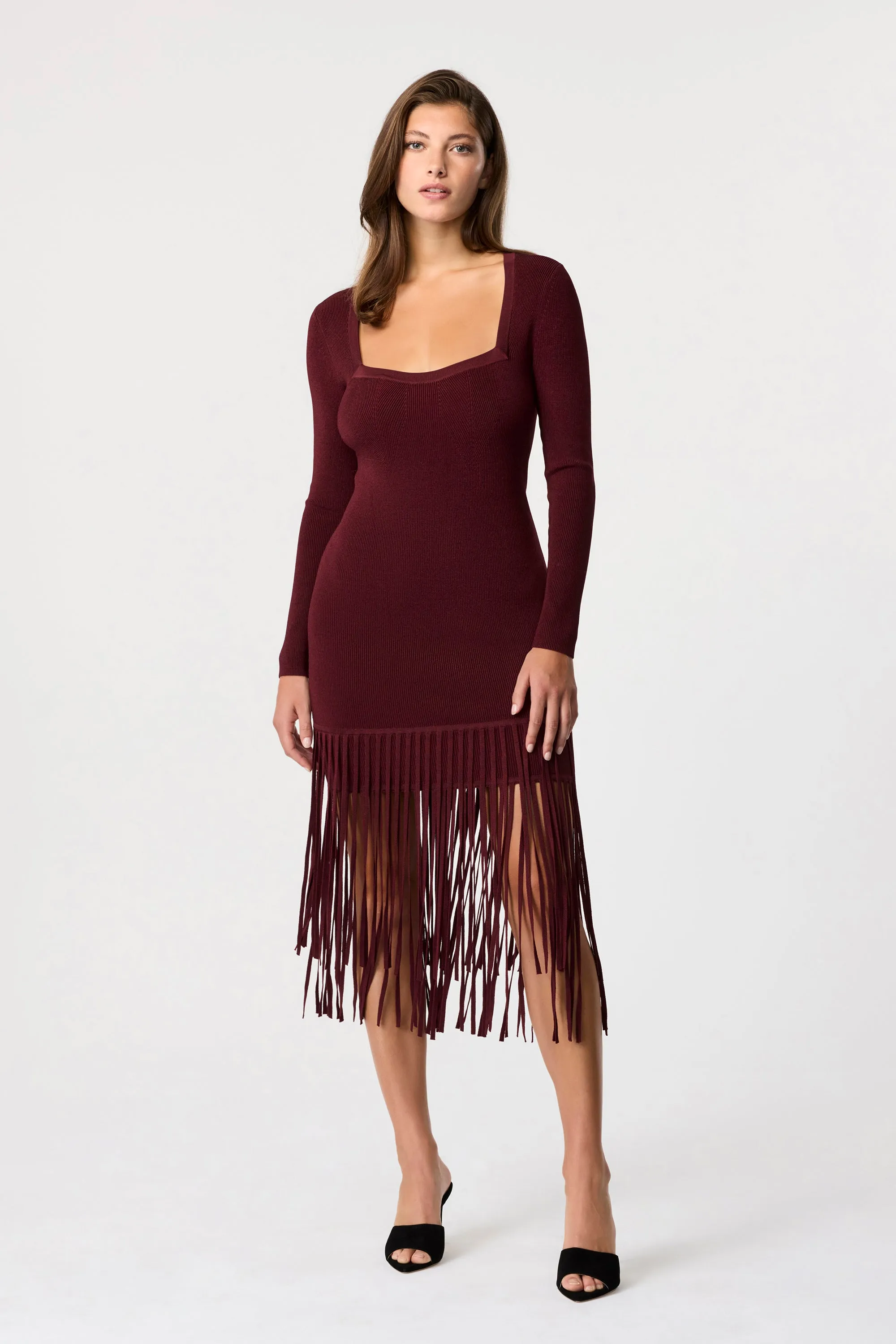 Mila Long Sleeve Fringe Midi Dress sold by Toccin product image thumbnail 2