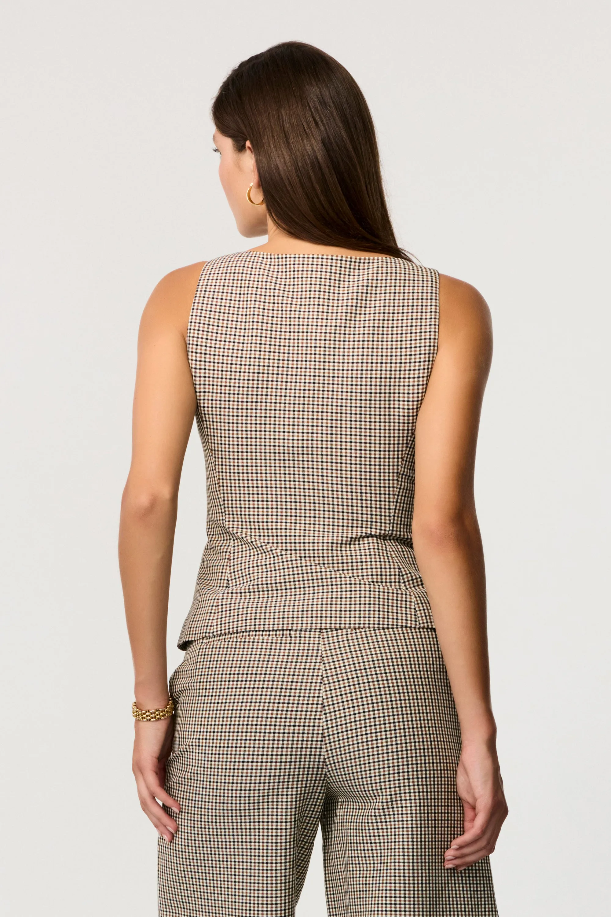 Georgia Plaid Camel Scoop Neck Top sold by Toccin product image thumbnail 5