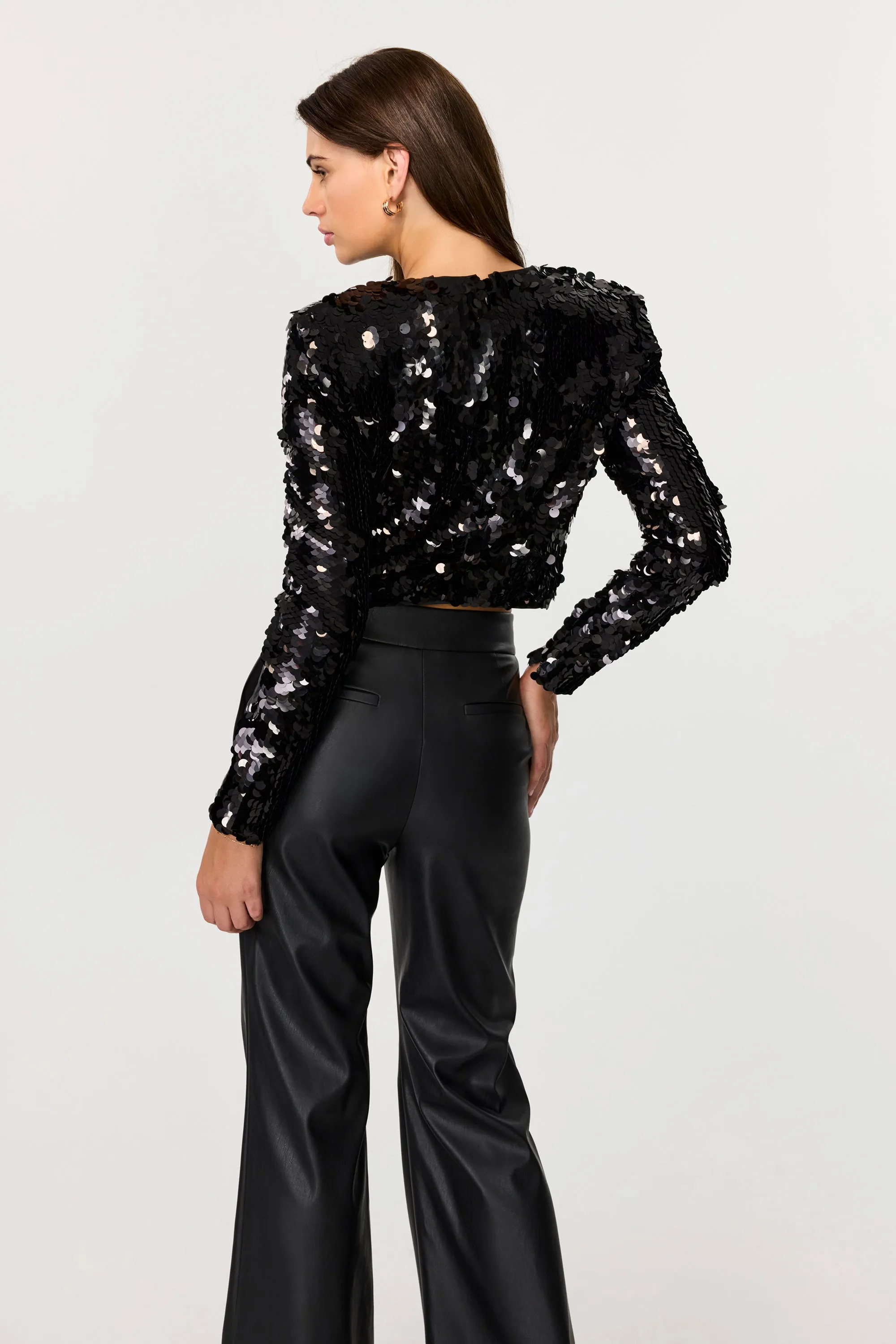 Anaya Long Sleeve Pailette Crop Top sold by Toccin product image thumbnail 4