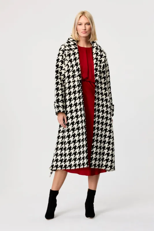 Brandy Houndstooth Trench Coat sold by Toccin