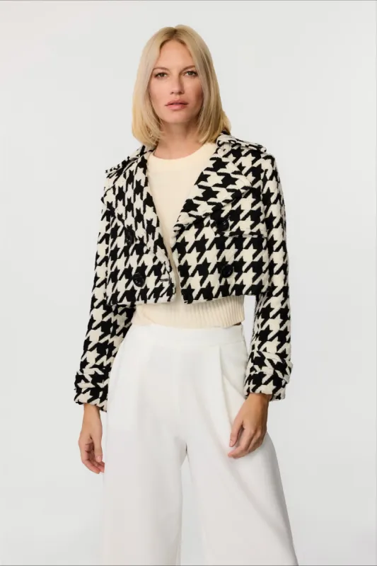 Ally Houndstooth Cropped Jacket sold by Toccin