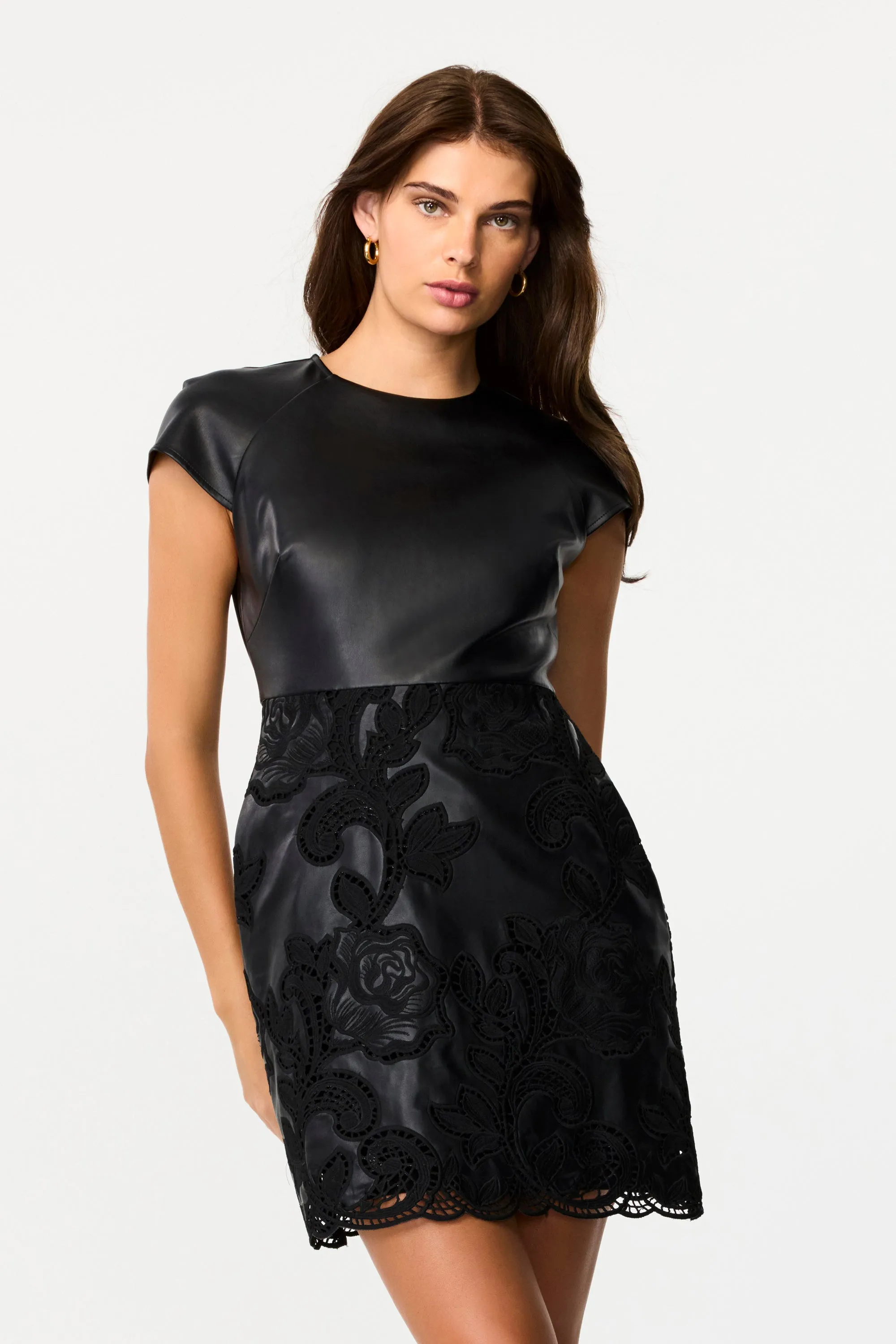 Demi Vegan Leather Short Sleeve Mini Dress sold by Toccin
