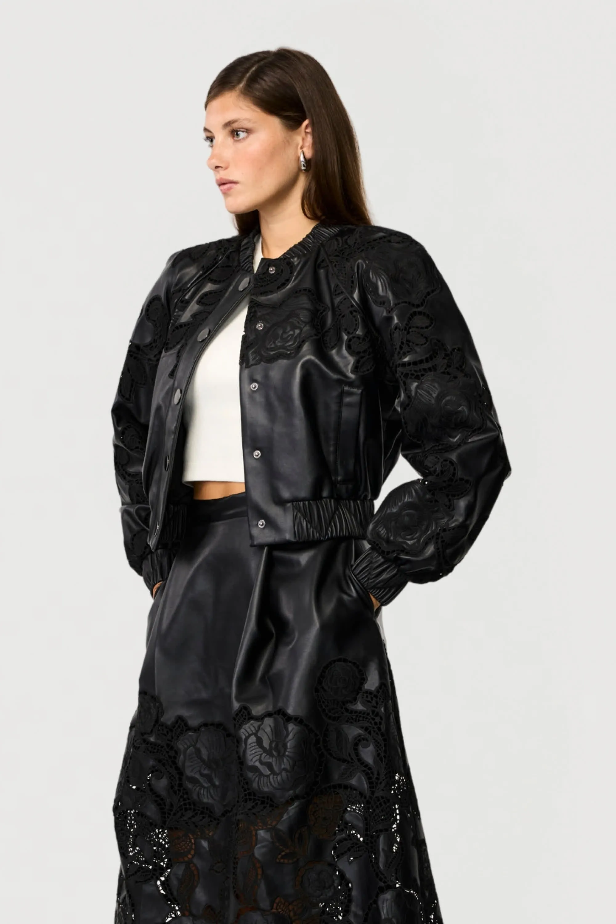 Brynn Vegan Leather Bomber Jacket sold by Toccin product image thumbnail 3
