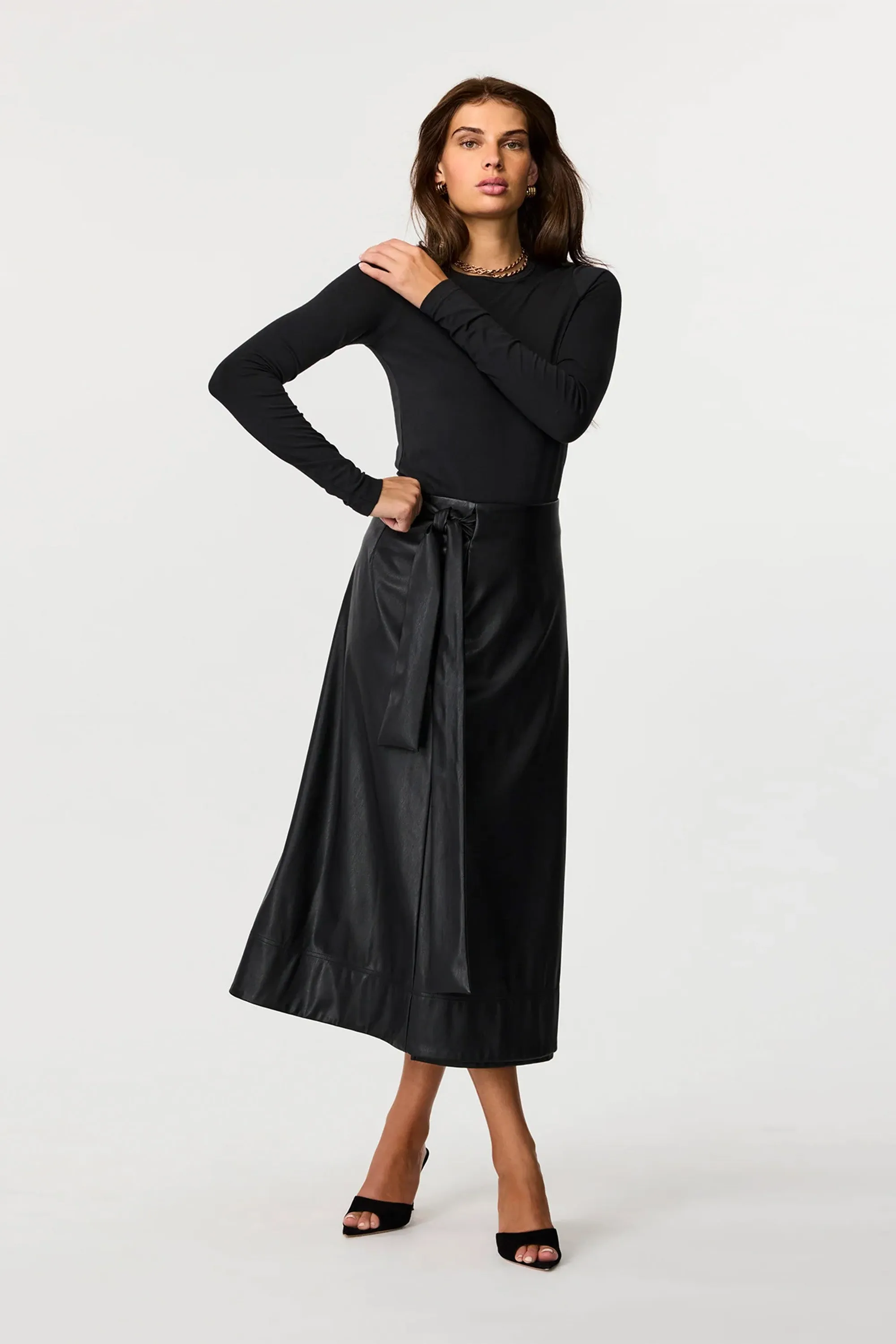 Beatrice Vegan Leather Wrap Skirt sold by Toccin product image thumbnail 3