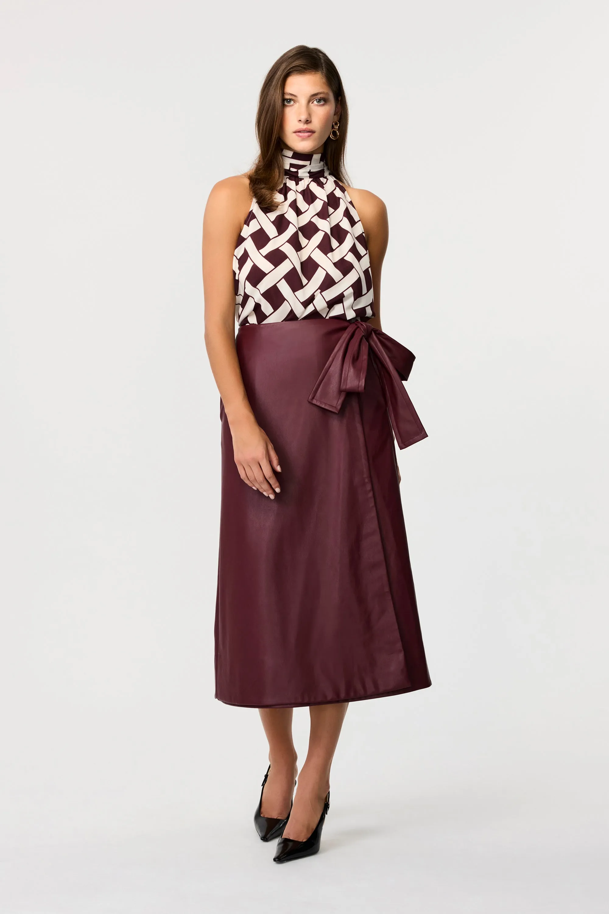 Beatrice Vegan Leather Wrap Skirt sold by Toccin product image thumbnail 2