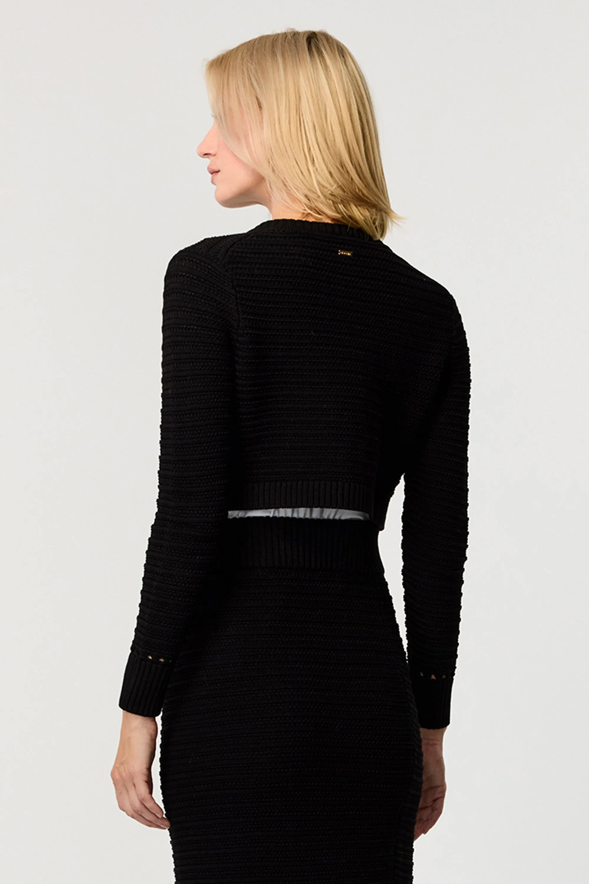 Miller Pointelle Crew Neck Cropped Cardigan sold by Toccin product image thumbnail 3