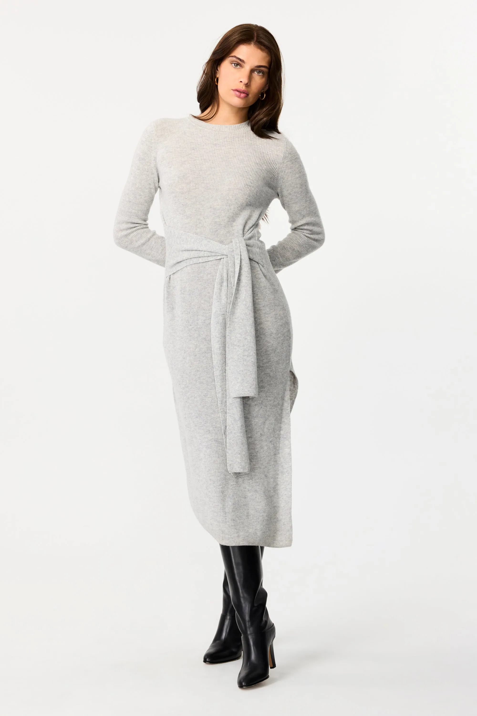 Blakely Crew Neck Tie Front Knit Dress sold by Toccin product image thumbnail 2