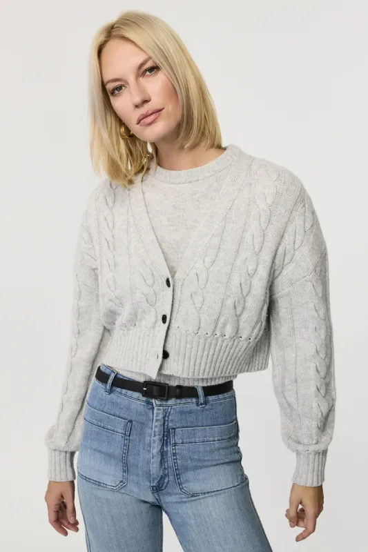 Lucie V-Neck Cropped Cashmere Cardigan sold by Toccin